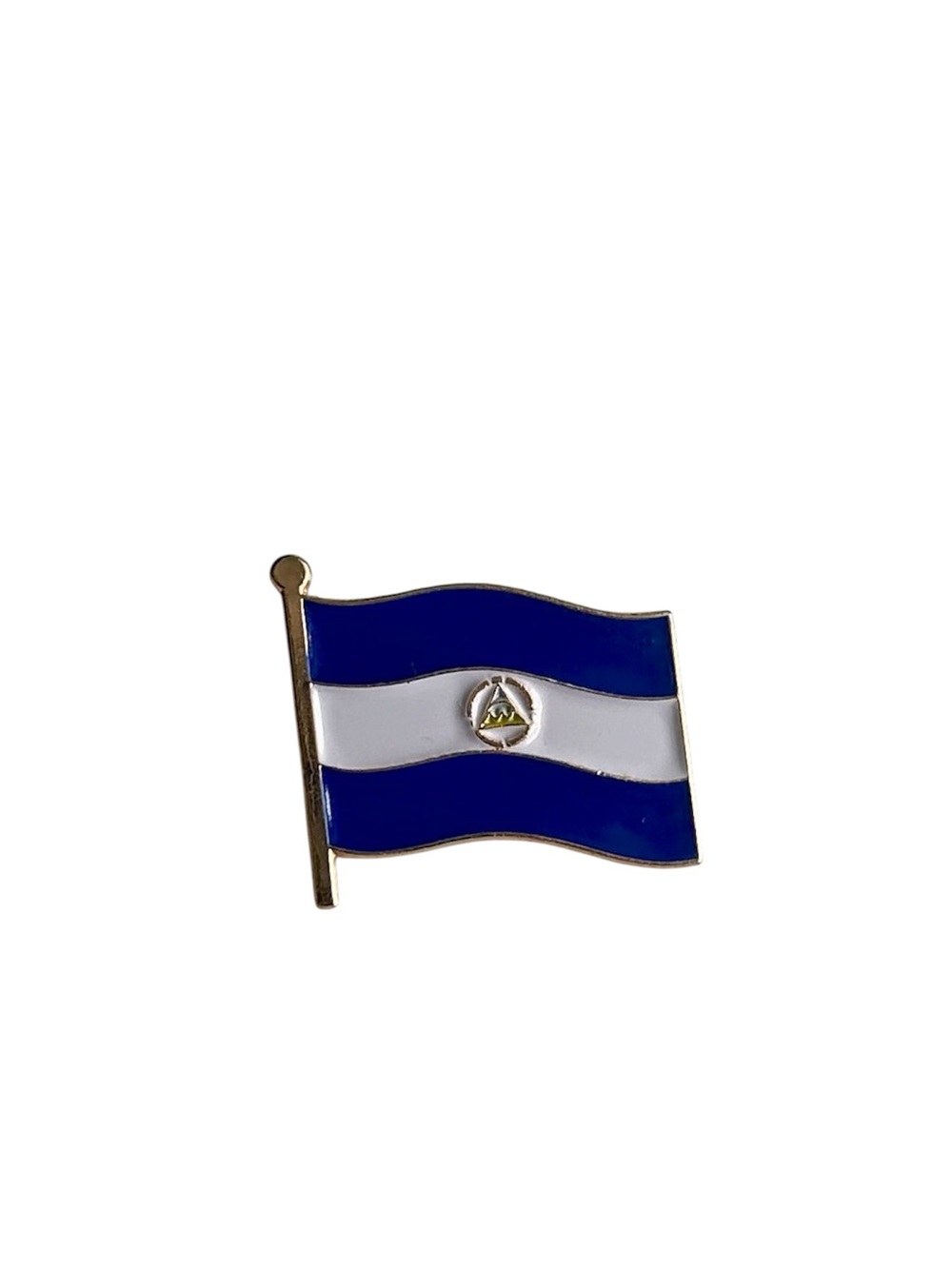 Blue and White Enamel Flag Pin Nicaraguan Flag